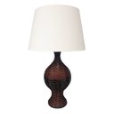 Ver imagem 1 de Abajur Grande Junco Sala Riviera Estilo Rústico Cor Tijolo