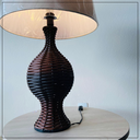 Ver imagem 2 de Abajur Grande Junco Sala Riviera Estilo Rústico Cor Tijolo