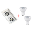 Ver imagem 2 de Spot Embutido Duplo Recuado Mr16 Branco/preto + 2 Lâmpada Mr16 6w Stella 3000k 4000k 5000k Cor:branc