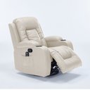 Ver mais imagens de Cadeira com Massagem Poltrona do Papai Giratória Reclinável Manual Austin Aquecimento Pu Bege G94 -