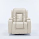 Ver mais imagens de Cadeira com Massagem Poltrona do Papai Giratória Reclinável Manual Austin Aquecimento PU Bege G94 -