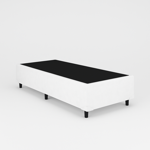 Box Base Blindado Suede- Solteiro 88x198x38 - Novo:branco