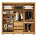 Ver imagem 5 de Guarda Roupa Dalila 3 Portas, 4 Gavetas, 3 Cabideiros Flex Cinamon Touch/off White com Espelho e Pé