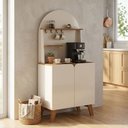 Ver imagem 1 de Balcão Buffet Bali 2 Portas 3 Prateleiras Off White/Cinamomo - Artely
