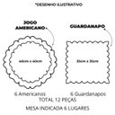 Ver imagem 5 de Jogo Americano Bordado Poá Kit 12 Pçs Guardanapo Mesa Posta Elegante Branco e Marfim