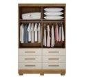 Ver imagem 2 de Guarda Roupa Solteiro 2 Portas 6 Gavetas - Capri-cumaru/fendi - Móveis Novo Horizonte