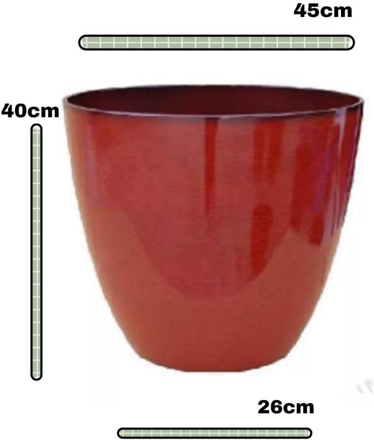 Vaso para Plantas Grande Decorativo Sala Jardim Alto Brilho (liso/vermelho) - 2