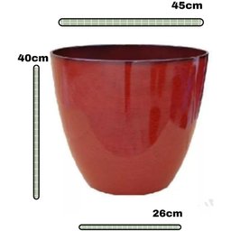 Vaso para Plantas Grande Decorativo Sala Jardim Alto Brilho (liso/vermelho) - 3