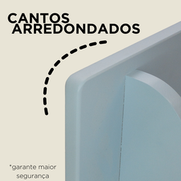 Prateleira Porta Fraldas com Varão Cabideiro Azul Mdf 15mm Reforçado Pintado Quarto Bebê - Organizze - 3