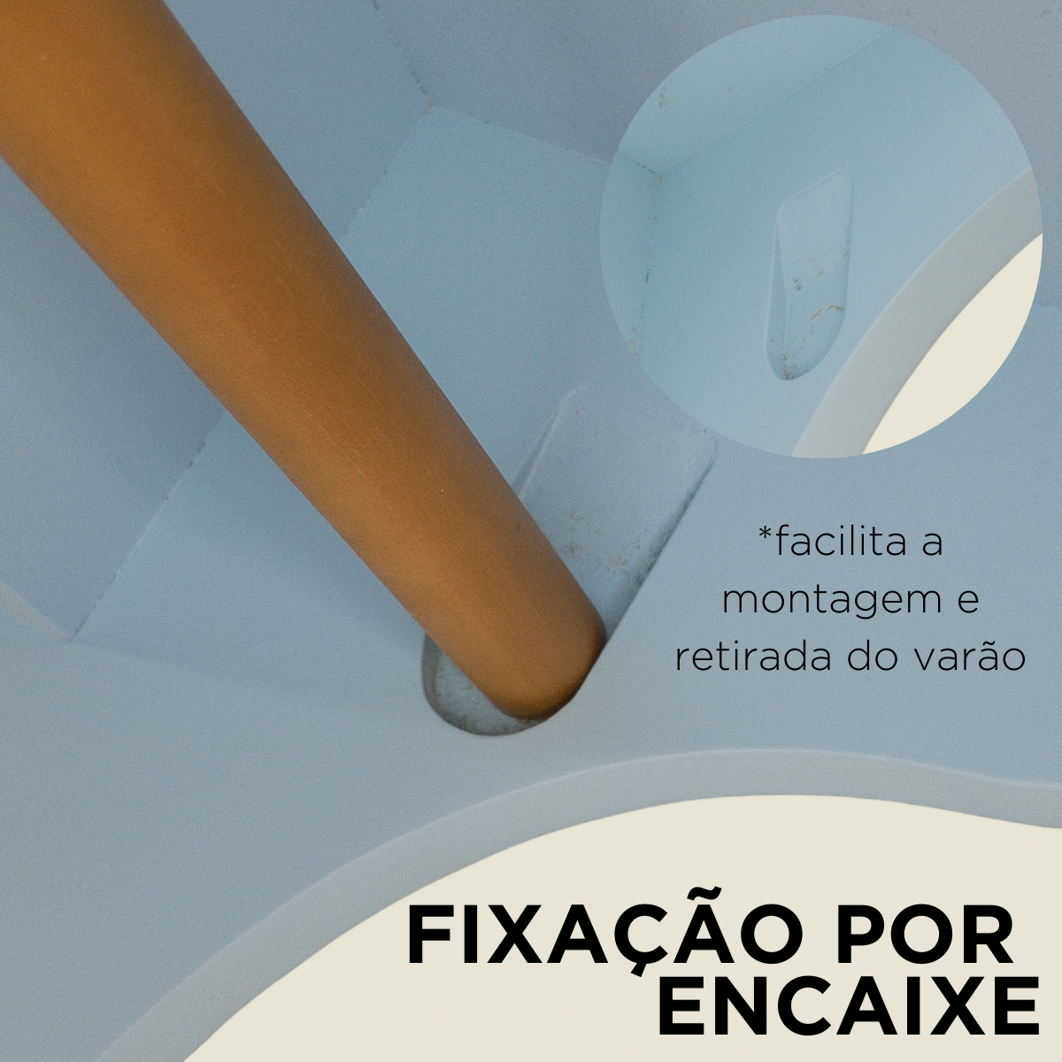 Prateleira Porta Fraldas com Varão Cabideiro Azul Mdf 15mm Reforçado Pintado Quarto Bebê - Organizze - 5