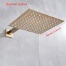 Chuveiro de Luxo 30/30cm Quadrado Dourado Escovado - 2