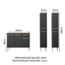 Ver imagem 4 de Armário de Cozinha Compacta 169cm Rustic/Preto Emilly Front Madesa 02