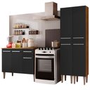 Ver imagem 3 de Armário de Cozinha Compacta 169cm Rustic/Preto Emilly Front Madesa 02