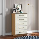 Ver imagem 1 de Cômoda para Quarto com 5 Gavetas 61cm Ingrid Atacama/off White A09 - D’Rossi