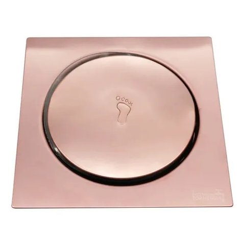 Ralo Para Banheiro 10x10 Click Rose Gold Emma Decor