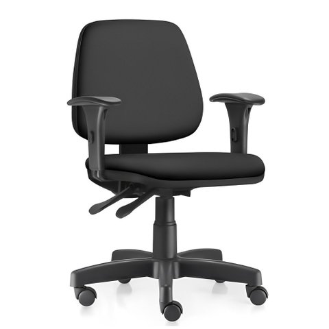 Cadeira Giratoria Executiva Job Back System com Braço Crepe Preto Frisokar