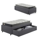 Ver imagem 1 de Base Box Cama Viúva Sapateira Suede Cinza e Colchão Adapto Ecoflex 120x203