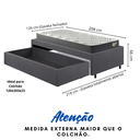 Ver imagem 5 de Base Box Cama Viúva Sapateira Suede Cinza e Colchão Adapto Ecoflex 120x203