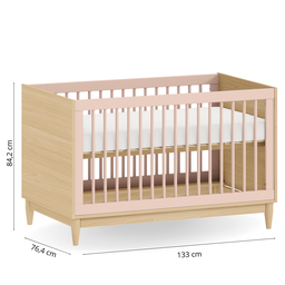 Berço e Cômoda 6 Gavetas Rosa Infantil Marca Quater - 10