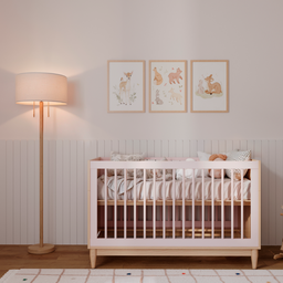 Berço e Cômoda 6 Gavetas Rosa Infantil Marca Quater - 7