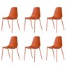 Kit 6 Cadeiras Miami Abi Fratini Polipropileno Cor Terracota Base em Aço com Pintura Epóxi - 1