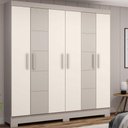 Ver imagem 1 de Guarda-Roupa 6 Portas 2 Gavetas Sevilha Multimóveis CR4067 Cristal/Off White