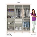 Ver imagem 3 de Guarda-Roupa 6 Portas 2 Gavetas Sevilha Multimóveis CR4067 Cristal/Off White