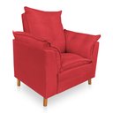 Ver imagem 3 de Poltrona de Amamentação com Puff Laura Suede Vermelho - Pallazio