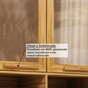 Ver mais imagens de Armário Aéreo Cozinha 120 cm Trebbiano 3 Portas 100% MDF com Vidro Amêndoa - Rio Doce