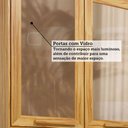 Ver imagem 6 de Armário Aéreo Cozinha 120 cm Trebbiano 3 Portas 100% MDF com Vidro Amêndoa - Rio Doce