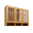 Ver imagem 2 de Armário Aéreo Cozinha 120 cm Trebbiano 3 Portas 100% MDF com Vidro Amêndoa - Rio Doce