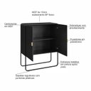 Ver imagem 6 de Balcão Buffet 90cm 2 Portas Orgânico Pé Metal Luna Preto/Nero