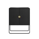 Ver imagem 4 de Balcão Buffet 90cm 2 Portas Orgânico Pé Metal Luna Preto/Nero