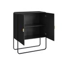 Ver imagem 5 de Balcão Buffet 90cm 2 Portas Orgânico Pé Metal Luna Preto/Nero