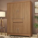 Ver imagem 2 de Kit Guarda Roupa Solteiro 6 Portas Ecom Ii Cômoda Astral - Amêndola Touch