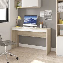 Mesa para Computador 1,36m Recta com Espaço para Impressora: Casa Blanca / Branco Tx - 1