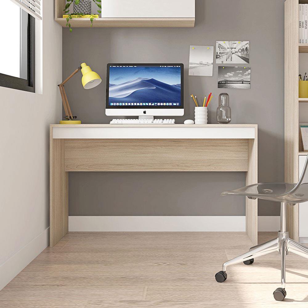 Mesa para Computador 1,36m Recta com Espaço para Impressora: Casa Blanca / Branco Tx - 3