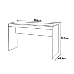 Mesa para Computador 1,36m Recta com Espaço para Impressora: Casa Blanca / Branco Tx - 5