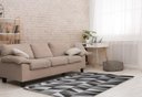 Ver imagem 2 de Tapete Para Sala ou Quarto 2,50M x 1,32M Antiderrapante Miami Ladrilhos Preto e Cinza
