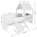 Ver imagem 4 de Cama Casinha com Telhado Kit Escada e Grades Anatômica Branco Megamobilia