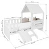 Cama Casinha com Telhado Kit Escada e Grades Anatômica Branco Megamobilia - 4