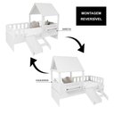 Ver imagem 5 de Cama Casinha com Telhado Kit Escada e Grades Anatômica Branco Megamobilia