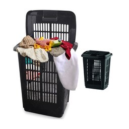 Cesto de Roupa Preto Lavanderia Multiuso 30 Litros - 2