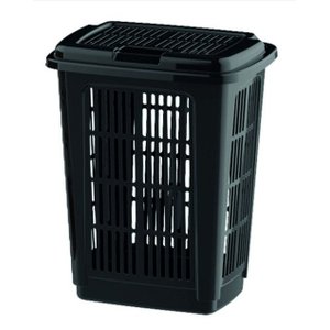 Cesto de Roupa Preto Lavanderia Multiuso 30 Litros
