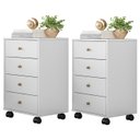 Ver imagem 1 de Kit com 02 Mesa de Cabeceira Presence 9070 Branco Demobile