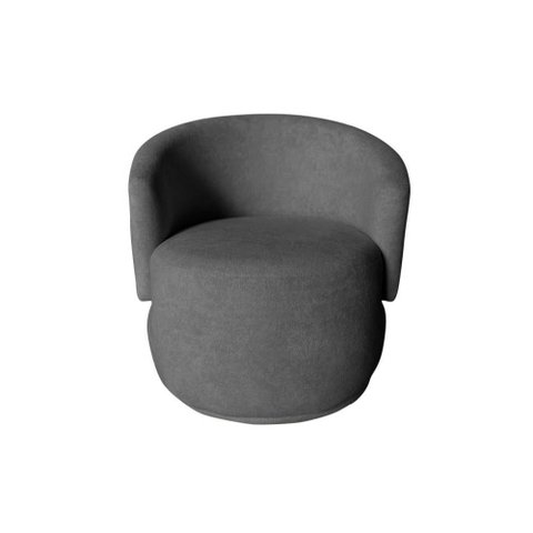 Poltrona Decorativa Beatriz Orgânica Bouclé Cinza