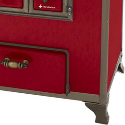 Fogão a Lenha Número 3 com Gabinete Venâncio Linha Barroco Nº03 Vermelho com Tampa Saída Chamin - 2