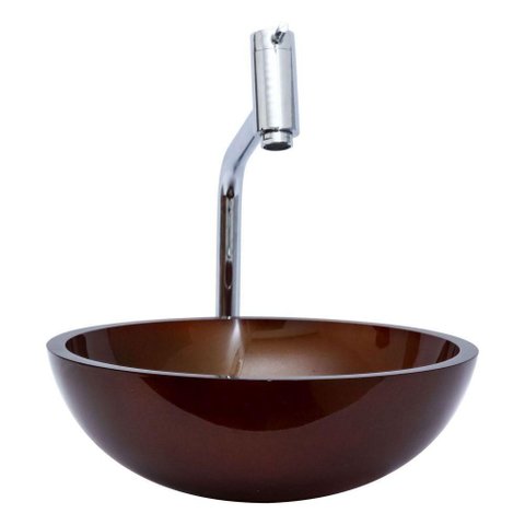 Cuba Marrom Redonda 30cm e Torneira Link e Válvula