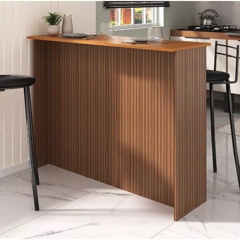 Bancada Ripada para Cozinha 120cm Freijó Ripado