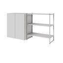 Ver imagem 2 de Armário Aéreo 60cm 2 Portas e Nicho 3 Prateleiras F5 Office Cor:cinza